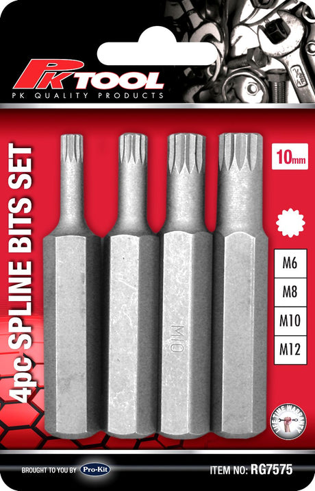 4 Pieces 1/2” DR Hex Spline Bits Set - PKTool | Universal Auto Spares