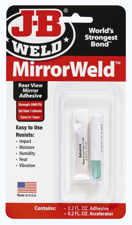 Mirror Weld Adhesive Bond Rear View Mirrors to Windshields - J-B Weld | Universal Auto Spares
