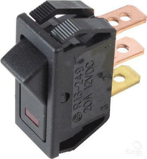 Off On Rocker Switch with Red Led 20 Amp 12 Volt 29 x 11.5mm - Narva