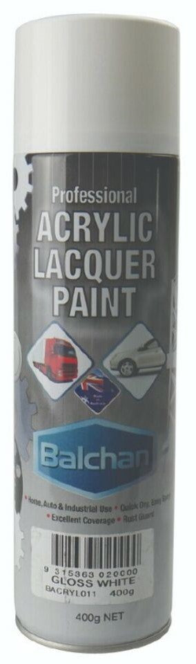 Professional Gloss White Acrylic Lacquer Paint 400g - Balchan | Universal Auto Spares