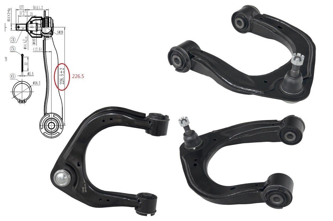Front Upper Control Arm (LHS) with Ball Joint Mazda BT-50 UP 2011 - 2015 SCA-MZ154711L - Sterling