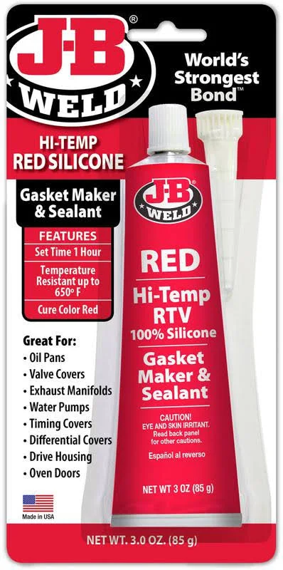 Hi-Temp Sealant Silicone Red Gasket Maker RTV 2 Sizes - J-B Weld | Universal Auto Spares