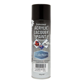 Acrylic Gloss Black Fast-Drying Aerosol 400g - Balchan