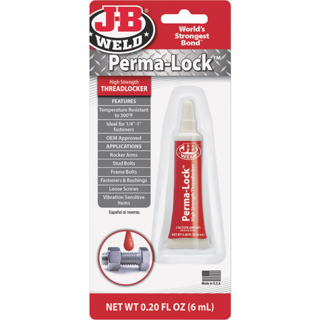 Perma-lock Red Threadlocker Superior Lock Threaded Fasteners 3 Sizes - J-B Weld | Universal Auto Spares