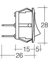 Rocker Switch Off/On SPST 25A at 12V Push Terminals - Narva | Universal Auto Spares