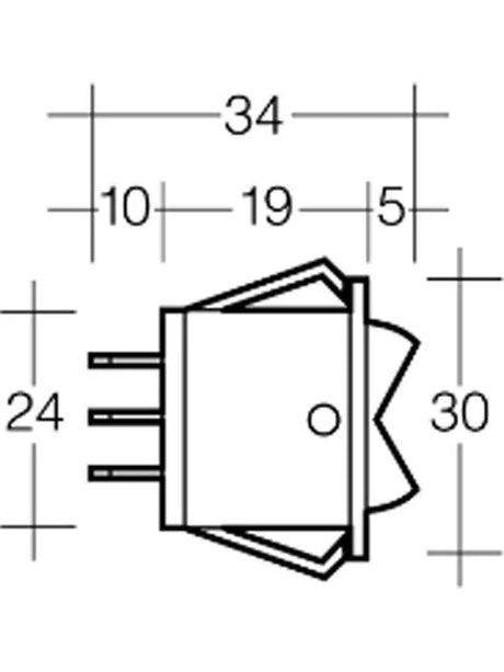 Rocker Switch On/Off/On SPDT 20A at 12V - Narva | Universal Auto Spares