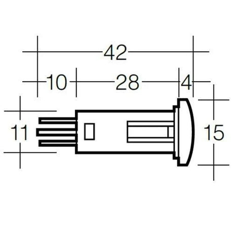 Pilot Light LED Green 12V Blade Terminals Push Fit Design - Narva | Universal Auto Spares