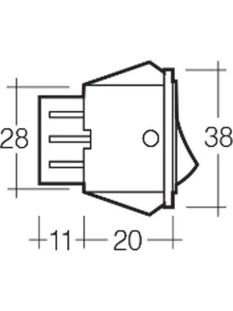 Rocker Switch Off/On DPST Amber LED 20A at 12V - Narva | Universal Auto Spares