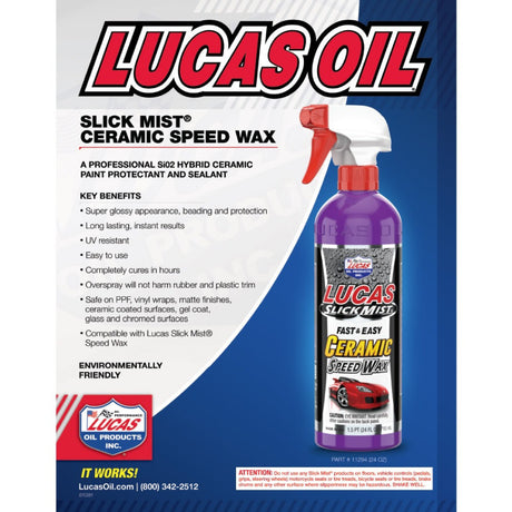 Slick Mist Fast and Easy Ceramic Speed Wax - Lucas Oil | Universal Auto Spares