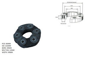 Tail Shaft Coupling (PCD 96mm, Width 30mm) BMW 4 Series F32/F33/F36/F82/F83 2013 - 2020 TSC-BM4S-001 - Sterling