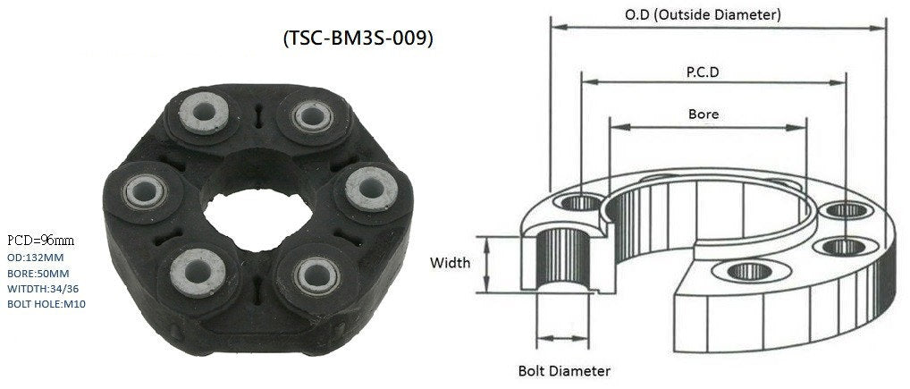 Tail Shaft Coupling (PCD 96mm, Width 34–36mm) BMW 5 Series F10/F11 2010 - 2017 TSC - BM5S - 009 - Sterling Parts - Transmission & Drivetrain - Sterling Parts