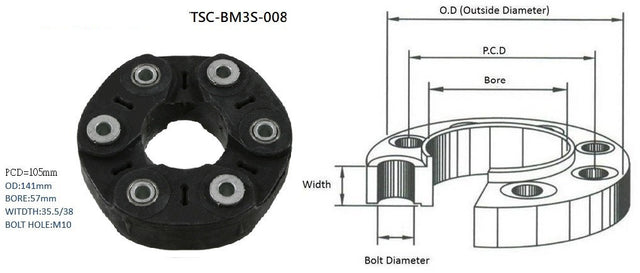 Tail Shaft Coupling (Propshaft Joint) BMW 7 Series E65/E66/E67 2002 - 2008 TSC - BM7S - 008 - Sterling Parts - Transmission & Drivetrain - Sterling Parts
