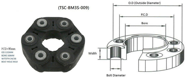 Tail Shaft Coupling (PCD 96mm, Width 34–36mm) BMW X1 E84 2010 - 2015 TSC-BMX1-002 - Sterling