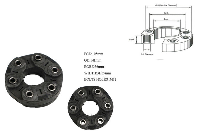 Tail Shaft Coupling (V6/V8, PCD 105mm) Ford Falcon BA/BF 2002 - 2008 TSC-FDFC-007 - Sterling