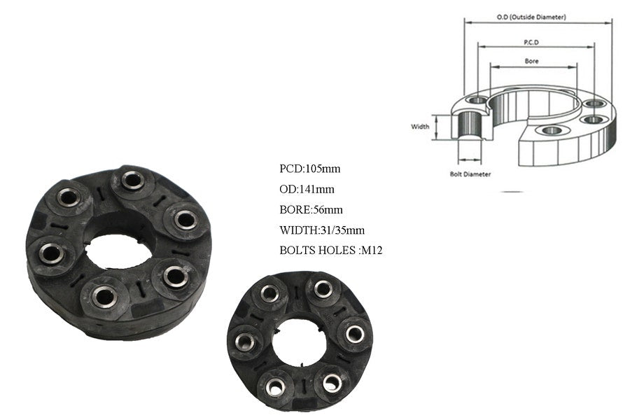 Tail Shaft Coupling (PCD 105mm) Ford Transit VH/VJ/VM/VN 2000 - 2014 TSC - FDTR - 003 - Sterling Parts - Transmission & Drivetrain - Sterling Parts