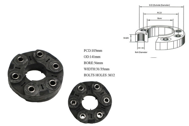 Tail Shaft Coupling (PCD 105mm) Ford Transit VH/VJ/VM/VN 2000 - 2014 TSC - FDTR - 003 - Sterling Parts - Transmission & Drivetrain - Sterling Parts