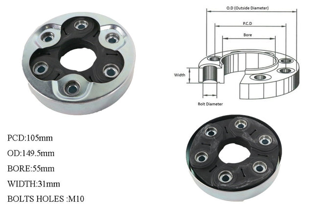 Front Tail Shaft Coupling (Propshaft Joint) Volkswagen Bora 1J 1999 - 2005 TSC-VWBR-001 - Sterling