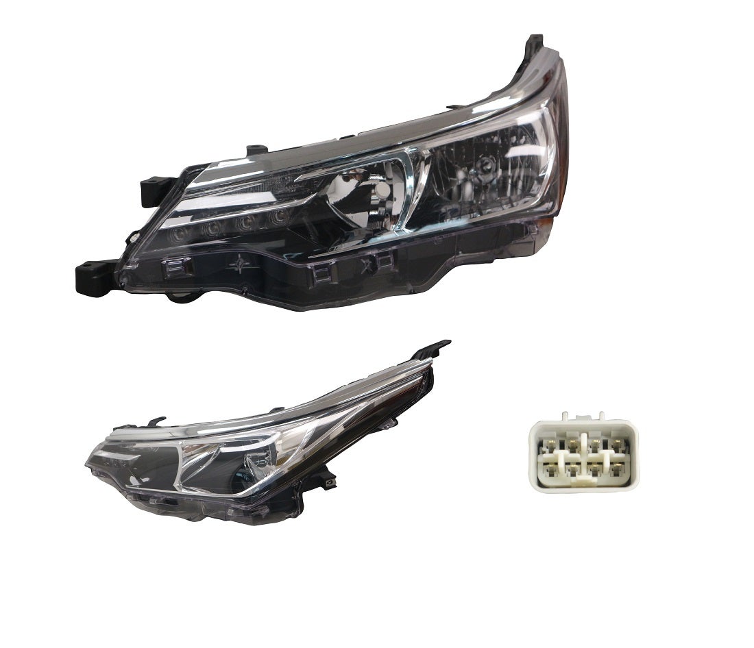 Headlight (LHS, Halogen with Motor) Toyota Corolla ZRE172 Sedan 2016 - 2019 TYCO-HEL-84L - Sterling