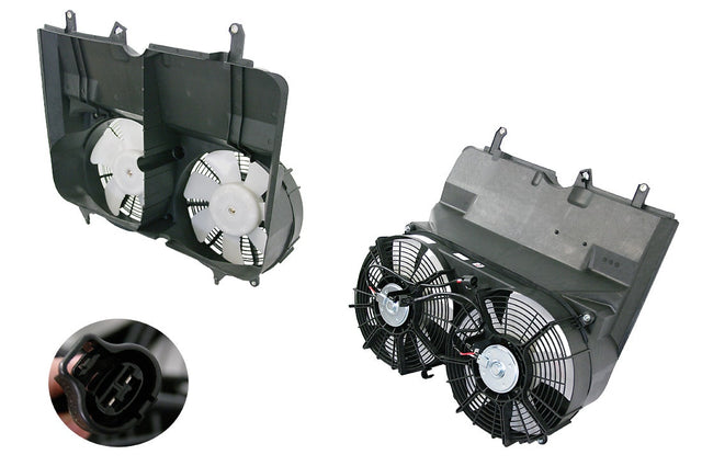 Radiator Fan Assembly (Dual, Petrol & Diesel) Toyota Hiace TRH/KDH 2005 - 2013 TYHI - FNR - 05F - Sterling Parts - Electric Cooling Fans - Sterling Parts