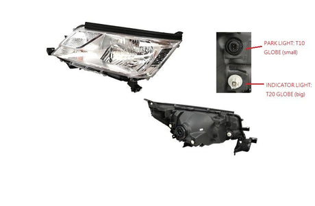 Headlight (LHS, Without Globe) Toyota Hiace GDH300/GRH300 2019 - 2024 TYHI-HEL-87L - Sterling Parts