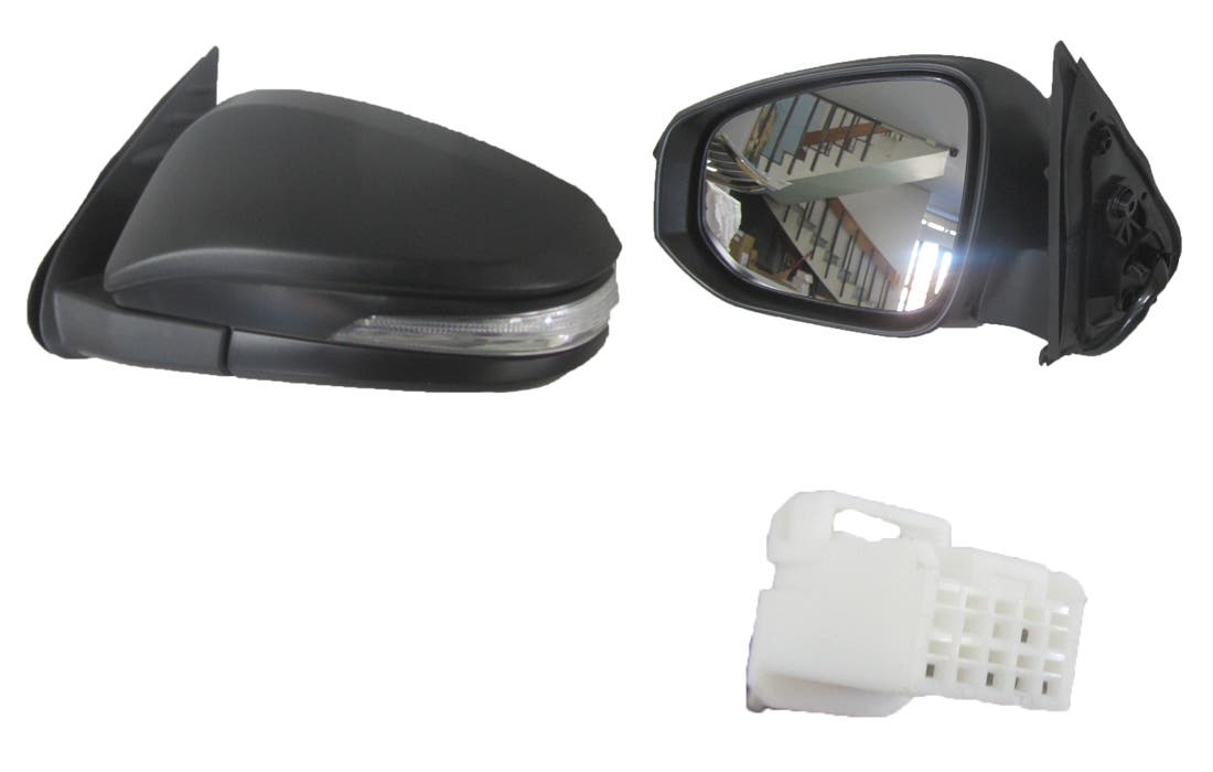 Door Mirror (LHS, Electric, Black, with Blinker) Toyota Hilux 2015 - ON TYHX - DOM - 9916L - Sterling Parts - Exterior Mirrors - Sterling Parts