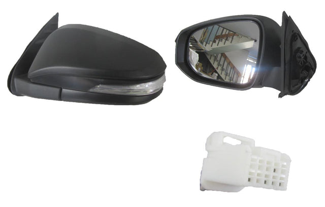 Door Mirror (LHS, Electric, Black, with Blinker) Toyota Hilux 2015 - ON TYHX - DOM - 9916L - Sterling Parts - Exterior Mirrors - Sterling Parts