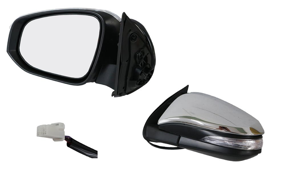 Door Mirror (LHS, Electric Chrome, with Blinker) Toyota Hilux 2015 - Onwards TYHX - DOM - 9918L - Sterling Parts - Exterior Mirrors - Sterling Parts