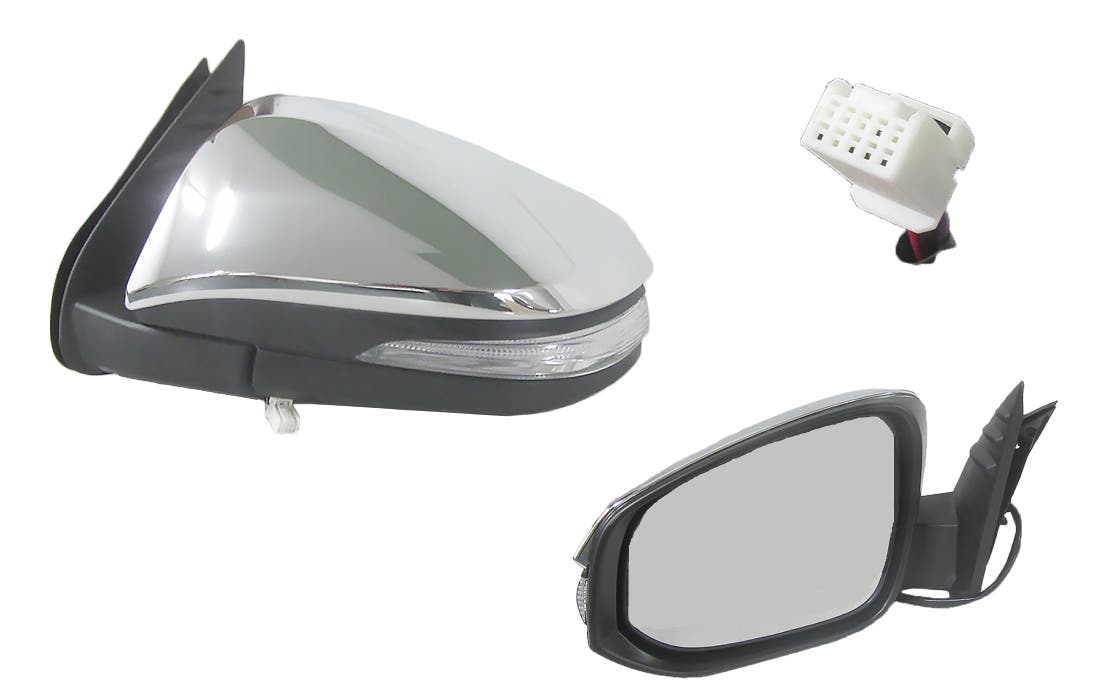 Door Mirror (LHS, Electric Chrome, with Blinker) Toyota Hilux 2015 - Onwards TYHX - DOM - 9918L - Sterling Parts - Exterior Mirrors - Sterling Parts