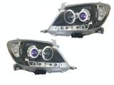 Headlight Set (Projector, Black, 2 Piece) Toyota Hilux 2005 - 2011 TYHX - HEL - 28N - Sterling Parts - Headlight Assemblies - Sterling Parts