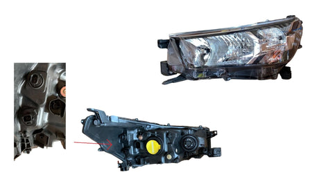 Headlight (Halogen, HB3/H11, Manual, LHS) Toyota Hilux Workmate/SR/SR Hi-Rider 4WD 05/2020 - ONWARDS TYHX-HEL-65L - Sterling Parts