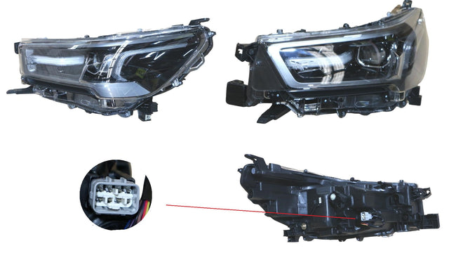 Front Headlight (LHS, LED, Dark Grey Surround) Toyota Hilux Workmate/SR/SR Hi - Rider 05/2020 Onwards TYHX - HEL - 68L - Sterling Parts - Headlight Assemblies - Sterling Parts
