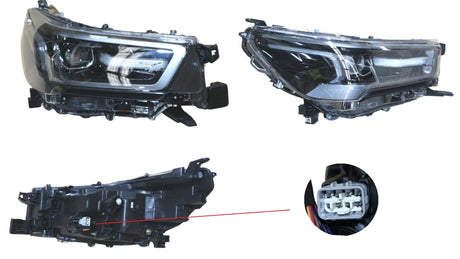 Front Headlight (RHS, LED, Dark Grey Surround) with Motor Toyota Hilux 2020 Onwards TYHX-HEL-68R - Sterling Parts