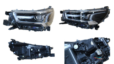 Headlight (LHS, LED, Chrome Surround) with Motor Toyota Hilux Workmate/SR/SR5 2020 Onwards TYHX-HEL-69L - Sterling Parts
