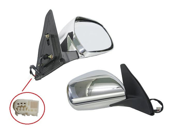 Door Mirror (RHS, Electric, Chromed) Toyota Prado J120 2003 - 2009 TYPD - DOM - 06R - Sterling Parts - Exterior Mirrors - Sterling Parts