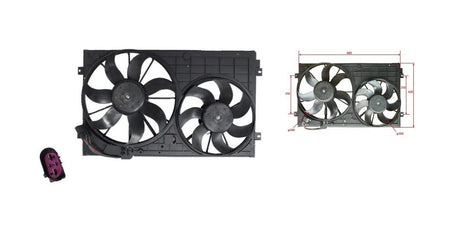 Radiator & A/C Condenser Fan (Dual) Volkswagen Beetle 2005 - 2016 VWBT-FNR-06F - Sterling Parts