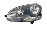 Headlight (LHS, Black, Halogen H7/H7) Volkswagen Golf MK5 2004 - 2009 VWG5-HEL-04L - Sterling