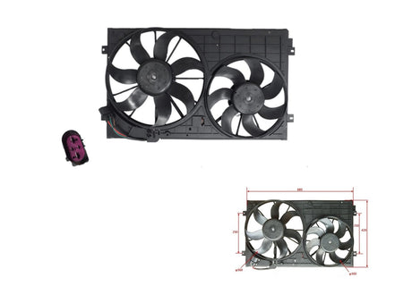 Radiator Fan (250mm Mount) Volkswagen Golf MK6/5K 2009 - 2013 VWG6-FNR-04F - Sterling Parts