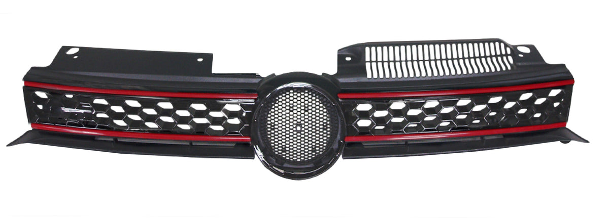 Front Grille (Red Stripe) Volkswagen Golf MK6 GTI 2009 - 2013 VWG6 - GRI - 08F - Sterling Parts - Grilles & Bumper Parts - Sterling Parts