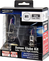 2pc H7 55W Super White XENON Gas Filled Halogen Globe with BONUS 2pc T10 LEDs – Motolite | Universal Auto Spares