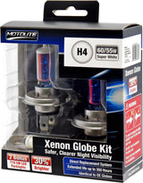 2pc XH4 60/55W Super White XENON Gas Filled Halogen Globe with BONUS 2pc T10 LED Globes – Motolite | Universal Auto Spares