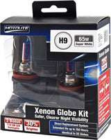 2pc H9 65W Super White XENON Gas Filled Halogen Globe with BONUS 2pc T10 LED Globes – Motolite | Universal Auto Spares