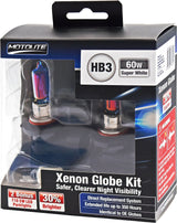 2pc HB3 60W Super White XENON Gas Filled Halogen Globe with BONUS 2pc T10 LED Globes – Motolite | Universal Auto Spares