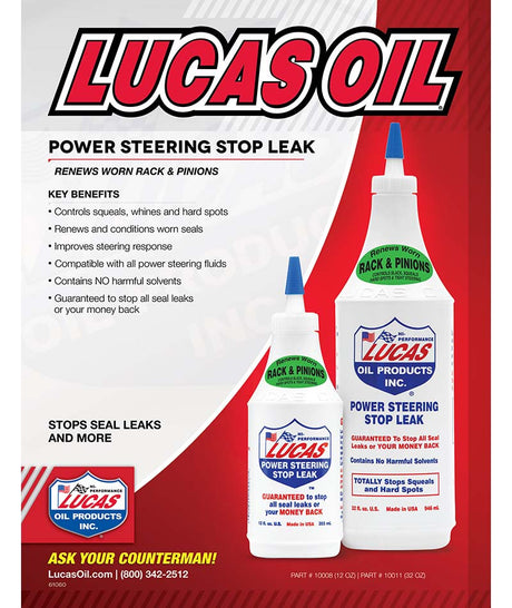 Power Steering Stop Leak 12 Ounce - Lucas Oil
