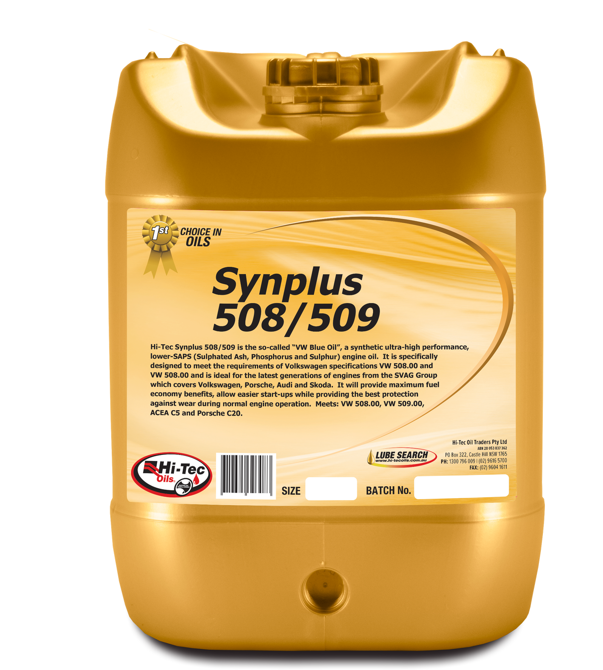 Synplus 508/509 0W20 - Hi-Tec Oils | Universal Auto Spares