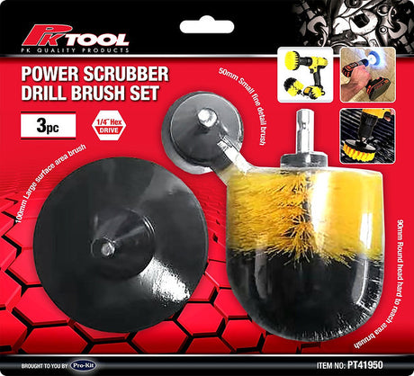 Power Scrubber Drill Brush Set With 3 Pieces - PK Tools | Universal Auto Spares