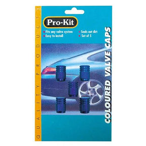 Valve Caps 5 Pieces Anodized - ProKit Blue
