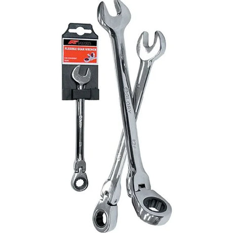 Metric CR-V Flexible Ratchet Combination Spanner, 10, 11, 12, 13, 14, 17 & 19mm - PKTool