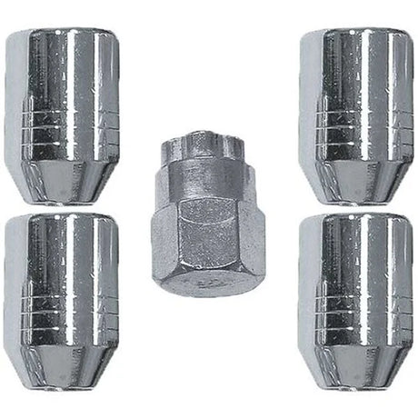 Lock Nut Set 5 Pieces, 4 Sizes of Steel Wheel Chrome - ProTyre | Universal Auto Spares