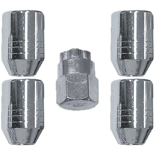 Lock Nut Set 5 Pieces, 4 Sizes of Steel Wheel Chrome - ProTyre | Universal Auto Spares