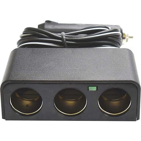 Cigarette Lighter Accessory Socket with 3 Outlets & 2 Meter Coiled Wire 12/24V - Charge
